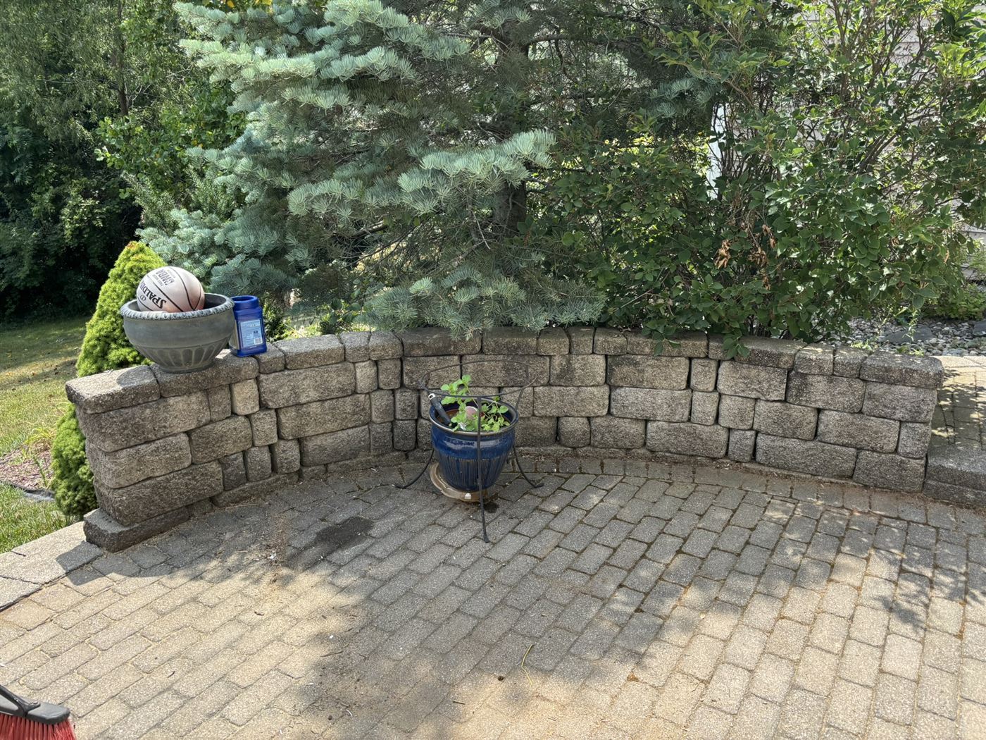 Patio cleared after deck demolition debris removal