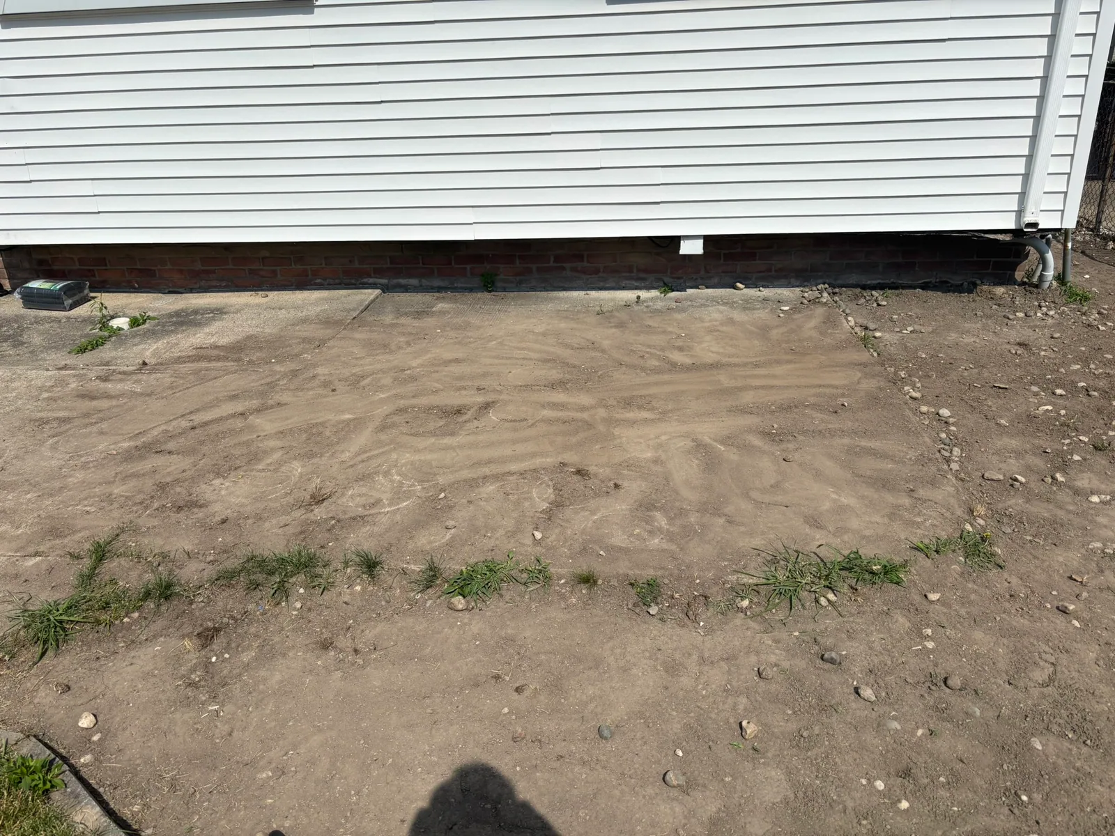 Outdoor area cleared after debris and material removal